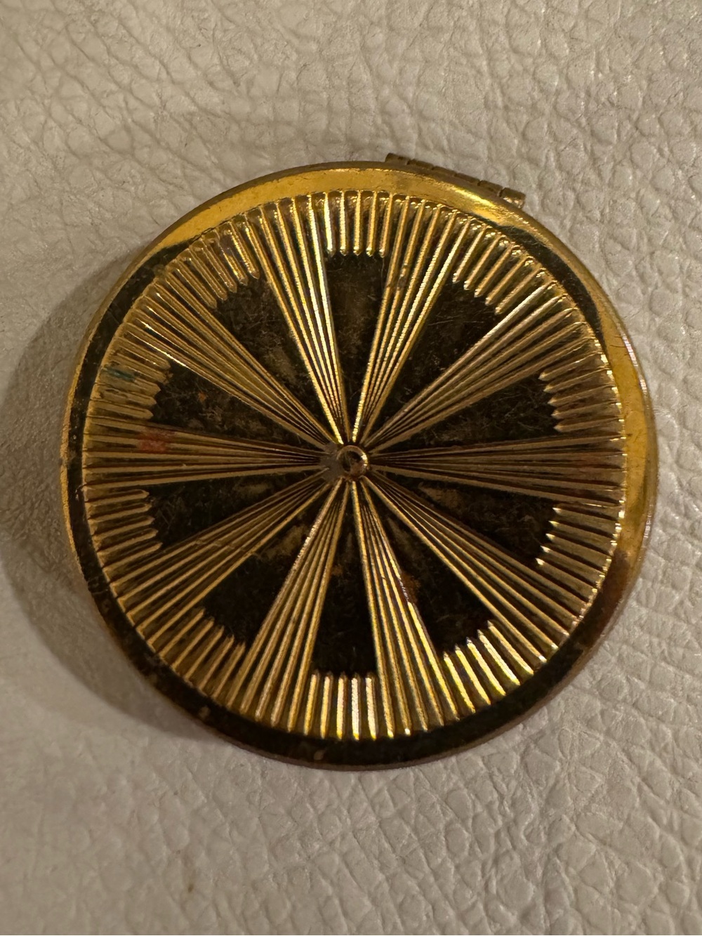 Vintage Revlon Bloom Rouge Gold Tone Mirrored Compact